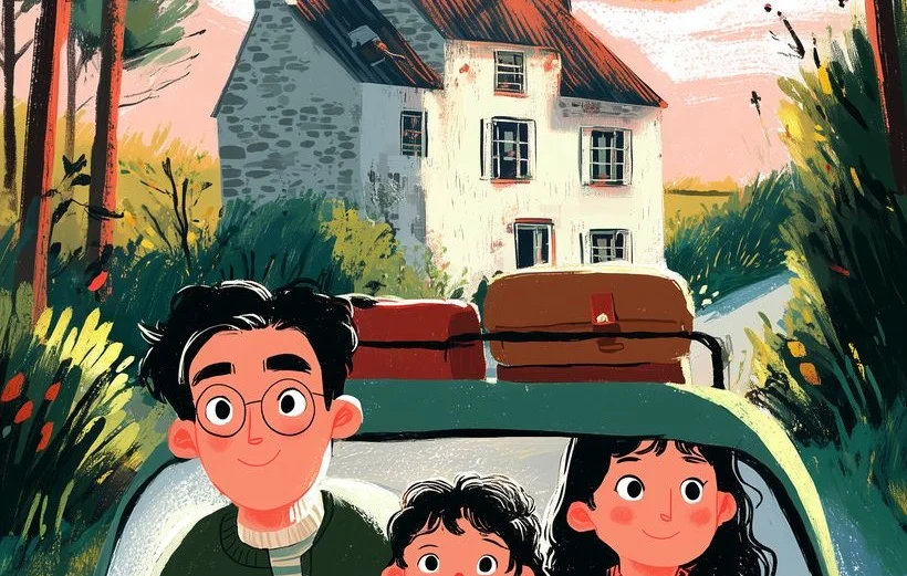 The family on a road trip.